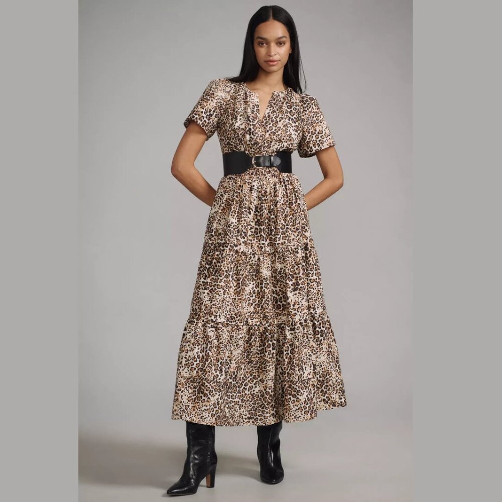 Anthropologie The Somerset Maxi Dress Medium Color: CHOCOLATE NWT